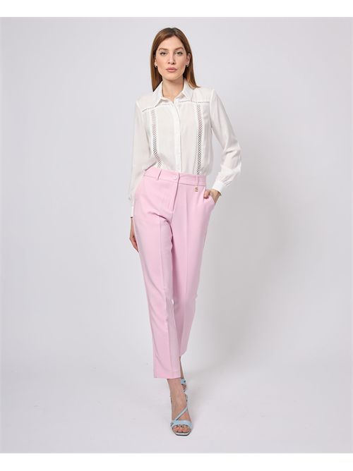 Mademoiselle du Monde straight leg pink trousers MADEMOISELLE DU MONDE | F448-PA4819PINK